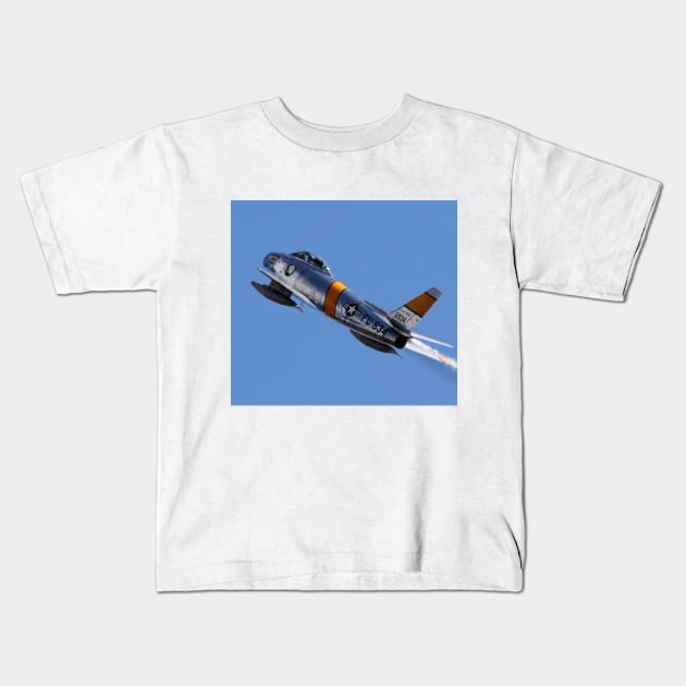 F-86 Sabre Climbing Kids T-Shirt by acefox1